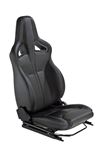 Elite Sports Seat Pair Heated Black Leather White Stitch - EXT340BL - Exmoor